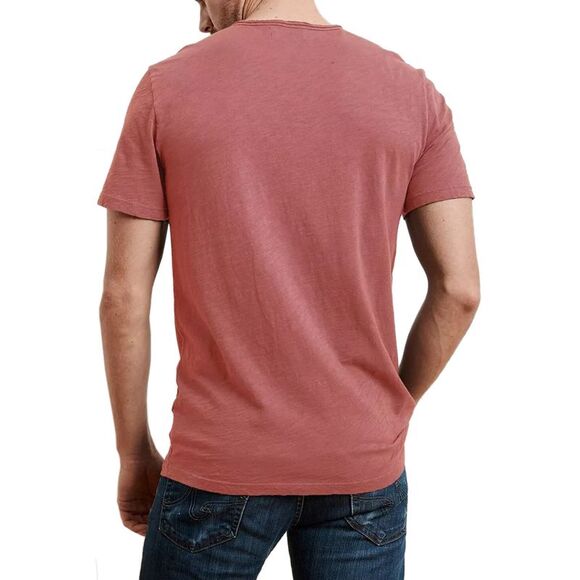 Velvet by Graham & Spencer Mens Chad Raw Cotton Slub Pocket Tee Small Cedar - Picture 2 of 2
